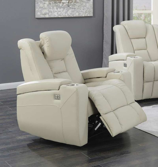 Myco Furniture - Transformers Leather Power Recliner Chair in Taupe - 1105-C-TA