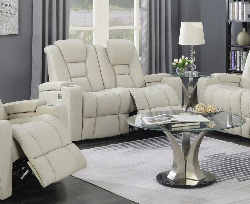 Myco Furniture - Transformers Leather Power Reclining Loveseat in Taupe - 1105-L-TA