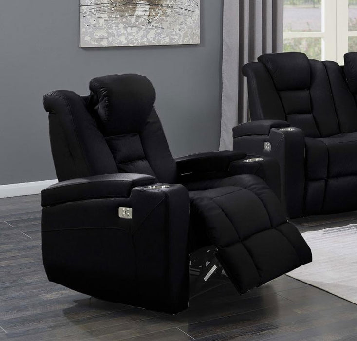Myco Furniture - Transformers Leather Recliner Chair in Black - 1106-C-BK