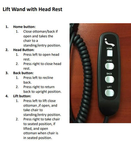 Southern Motion - Lift Chair Wand with Power Headrest Replacement Remote