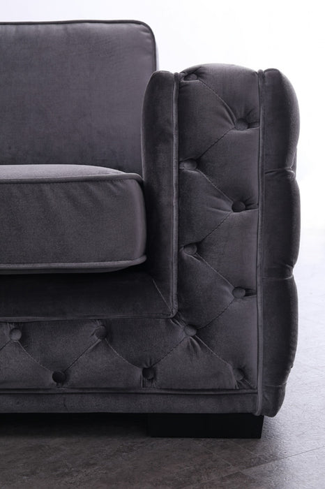 VIG Furniture - Divani Casa Jean Modern Grey Velvet Sectional Sofa - VG2T1125-GRY - GreatFurnitureDeal