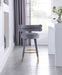 Meridian Furniture - Fitzroy Velvet Counter Stool Set of 2 in Grey - 798Grey-C - GreatFurnitureDeal