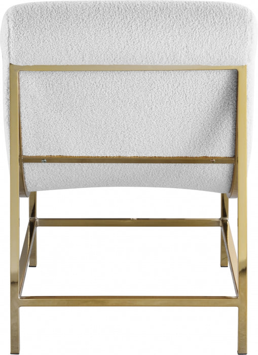 Meridian Furniture - Nube Faux Sheepskin Fur Accent Chair in White - 509Fur - GreatFurnitureDeal