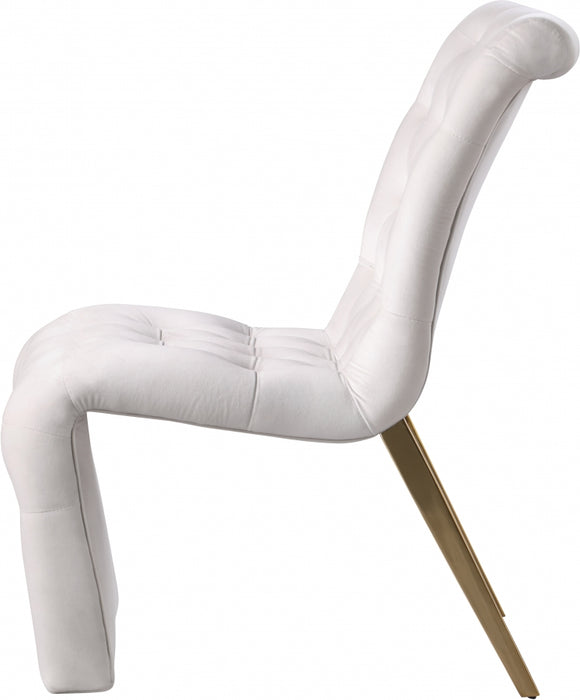 Meridian Furniture - Curve Velvet Dining Chair Set of 2 in Cream - 920Cream-C
