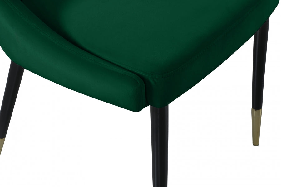 Meridian Furniture - Sleek Velvet Dining Chair Set of 2 in Green - 944Green-C - GreatFurnitureDeal