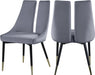 Meridian Furniture - Sleek Velvet Dining Chair Set of 2 in Grey - 944Grey-C - GreatFurnitureDeal