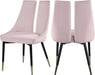 Meridian Furniture - Sleek Velvet Dining Chair Set of 2 in Pink - 944Pink-C - GreatFurnitureDeal