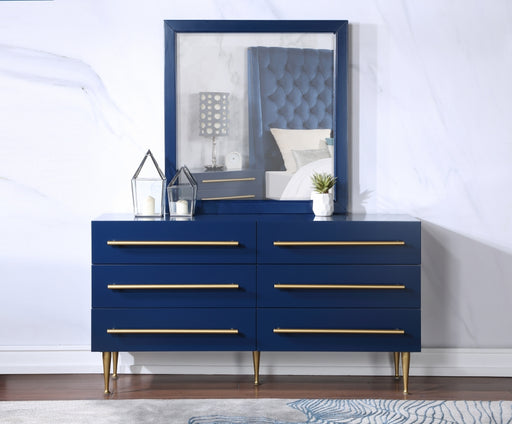 Meridian Furniture - Marisol Dresser With Mirror in Navy - 844Navy-DM - GreatFurnitureDeal