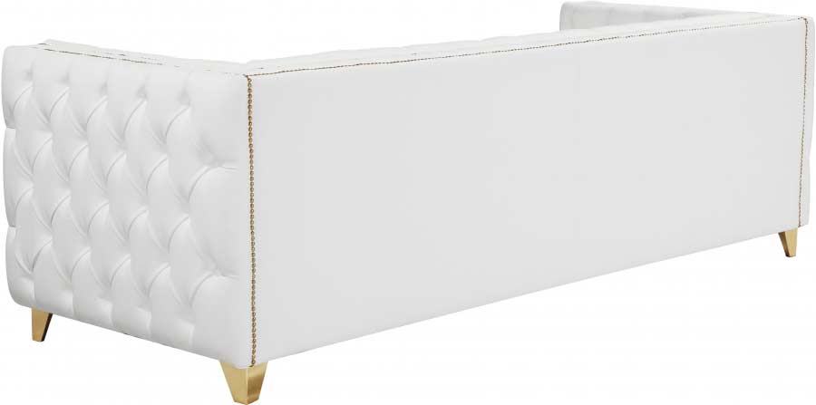 Meridian Furniture - Michelle Faux Leather Sofa in White - 651White-S - GreatFurnitureDeal