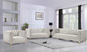 Meridian Furniture - Michelle Faux Leather Loveseat in White - 651White-L - GreatFurnitureDeal