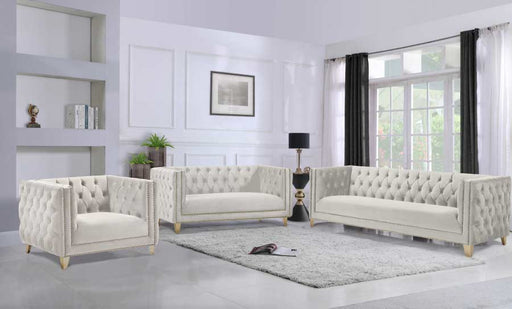 Meridian Furniture - Michelle Faux Leather Chair in White - 651White-C - GreatFurnitureDeal