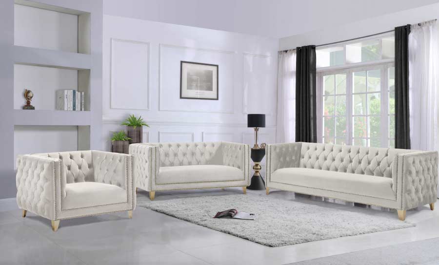 Mice Faux Leather Sofa In White