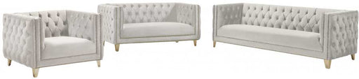 Meridian Furniture - Michelle 3 Piece Living Room Set in White - 651White-S-3SET - GreatFurnitureDeal