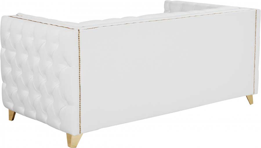 Meridian Furniture - Michelle Faux Leather Loveseat in White - 651White-L - GreatFurnitureDeal