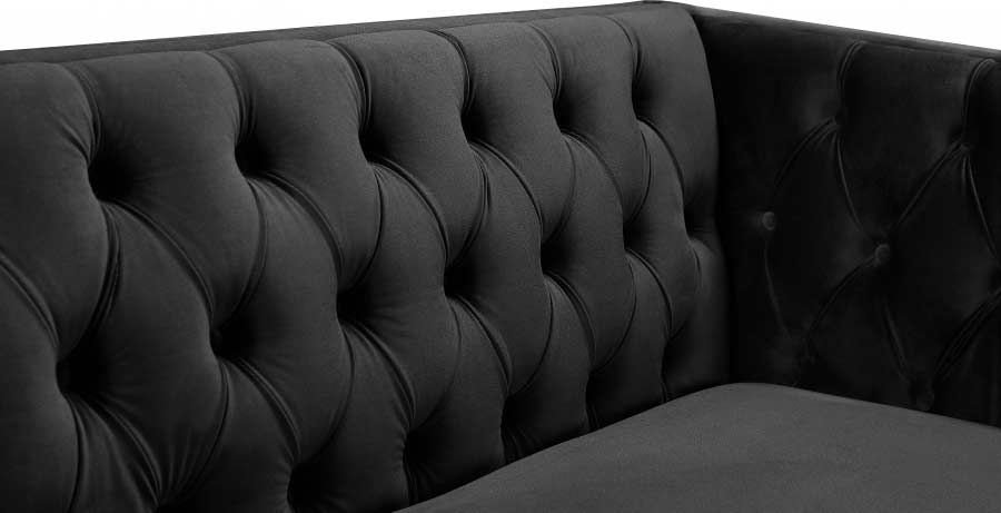 Meridian Furniture - Michelle 3 Piece Living Room Set in Black - 652Black-S-3SET - GreatFurnitureDeal