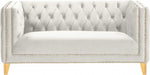 Meridian Furniture - Michelle 3 Piece Living Room Set in Cream - 652Cream-S-3SET - GreatFurnitureDeal