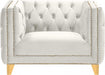 Meridian Furniture - Michelle Velvet Chair in Cream - 652Cream-C - GreatFurnitureDeal