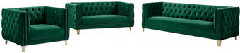 Meridian Furniture - Michelle Velvet Loveseat in Green - 652Green-L - GreatFurnitureDeal