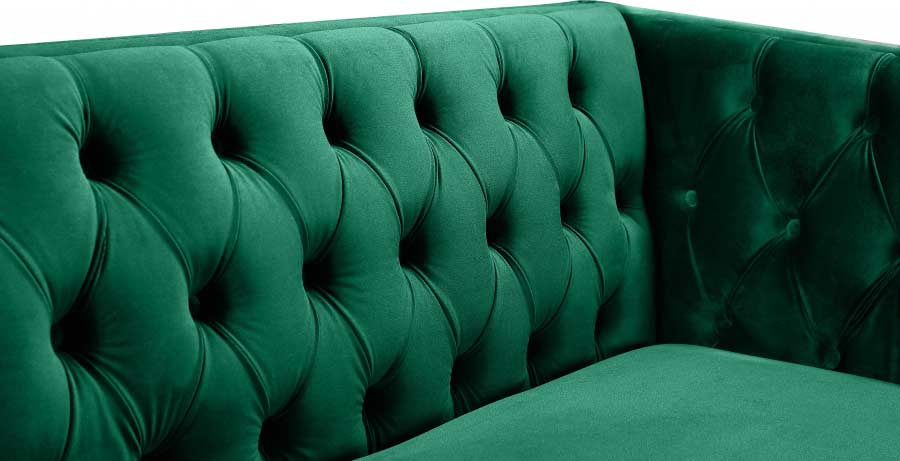 Meridian Furniture - Michelle Velvet Loveseat in Green - 652Green-L