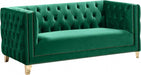 Meridian Furniture - Michelle 3 Piece Living Room Set in Green - 652Green-S-3SET - GreatFurnitureDeal
