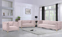 Meridian Furniture - Michelle Velvet Chair in Pink - 652Pink-C - GreatFurnitureDeal