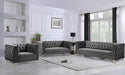 Meridian Furniture - Michelle 3 Piece Living Room Set in Grey - 652Grey-S-3SET - GreatFurnitureDeal