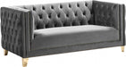 Meridian Furniture - Michelle 3 Piece Living Room Set in Grey - 652Grey-S-3SET - GreatFurnitureDeal