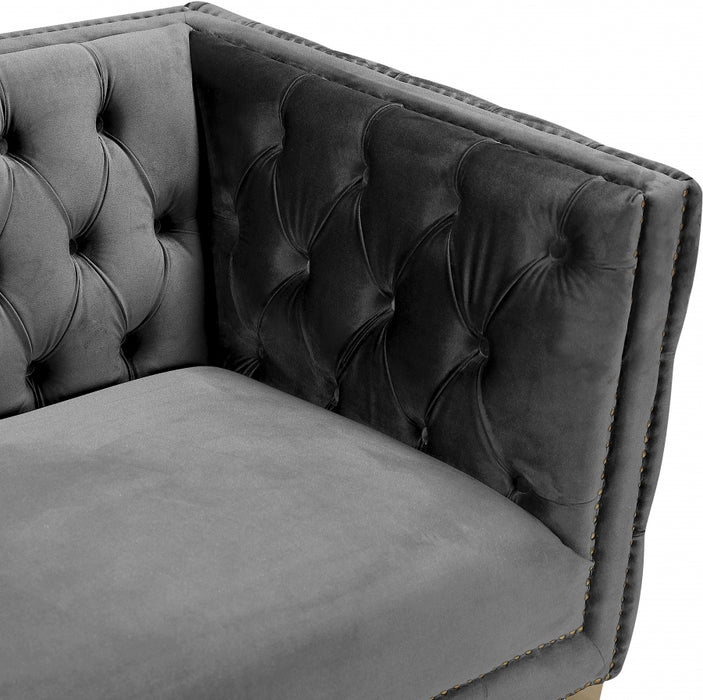 Meridian Furniture - Michelle Velvet Chair in Grey - 652Grey-C
