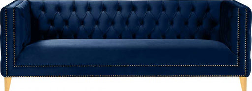 Meridian Furniture - Michelle Velvet Sofa in Navy - 652Navy-S - GreatFurnitureDeal