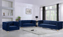 Meridian Furniture - Michelle Velvet Loveseat in Navy - 652Navy-L - GreatFurnitureDeal