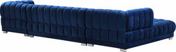 Meridian Furniture - Gwen 3 Piece Sectional in Navy - 653Navy-Sectional - GreatFurnitureDeal