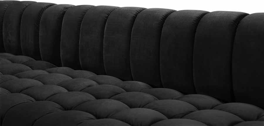 Meridian Furniture - Gwen 3 Piece Sectional in Black - 653Black-Sectional - GreatFurnitureDeal