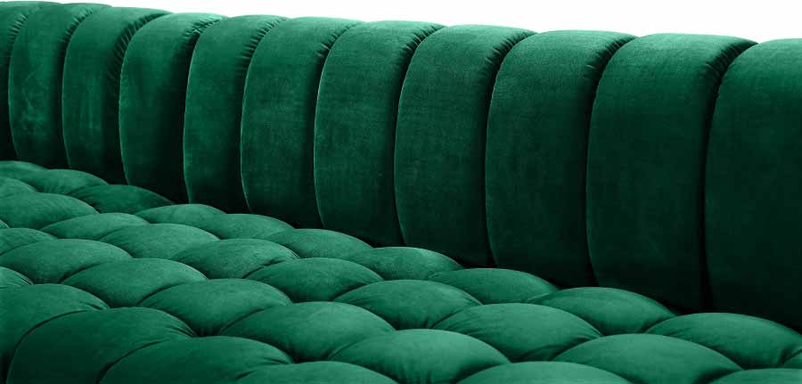 Meridian Furniture - Gwen 3 Piece Sectional in Green - 653Green-Sectional - GreatFurnitureDeal