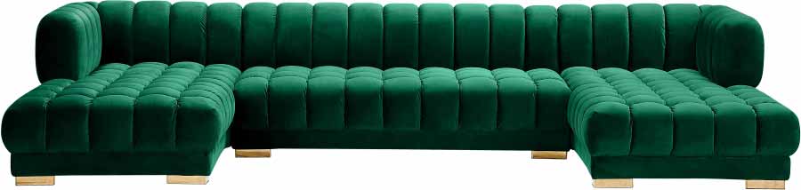 Meridian Furniture - Gwen 3 Piece Sectional in Green - 653Green-Sectional - GreatFurnitureDeal