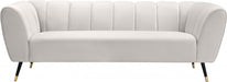 Meridian Furniture - Beaumont Velvet Sofa in Cream - 626Cream-S - GreatFurnitureDeal