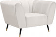Meridian Furniture - Beaumont Velvet Chair in Cream - 626Cream-C - GreatFurnitureDeal