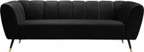 Meridian Furniture - Beaumont Velvet Sofa in Black - 626Black-S - GreatFurnitureDeal