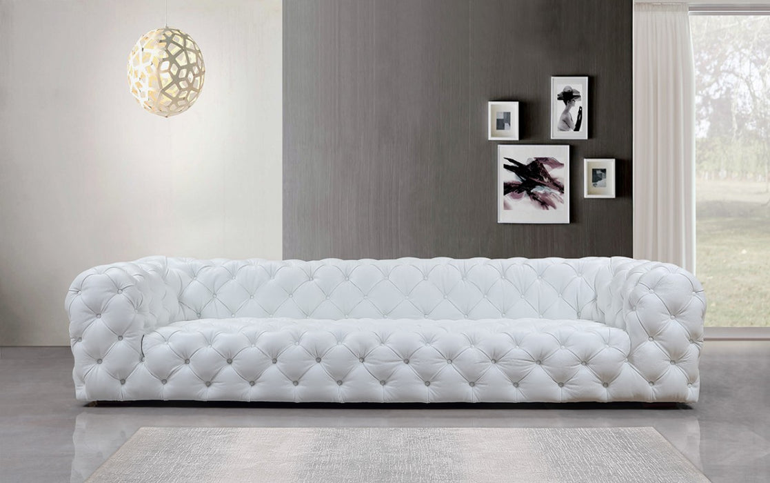 VIG Furniture - Divani Casa Dexter Transitional White Full Italian Leather Sofa - VGCA114-FL-WHT