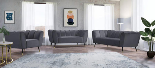 Meridian Furniture - Beaumont Velvet Chair in Grey - 626Grey-C - GreatFurnitureDeal