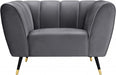 Meridian Furniture - Beaumont Velvet Chair in Grey - 626Grey-C - GreatFurnitureDeal