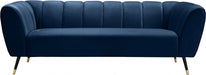 Meridian Furniture - Beaumont Velvet Sofa in Navy - 626Navy-S - GreatFurnitureDeal