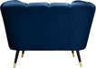 Meridian Furniture - Beaumont Velvet Chair in Navy - 626Navy-C - GreatFurnitureDeal