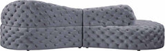 Meridian Furniture - Royal 2 Piece Sectional in Grey - 654Grey-Sectional - GreatFurnitureDeal