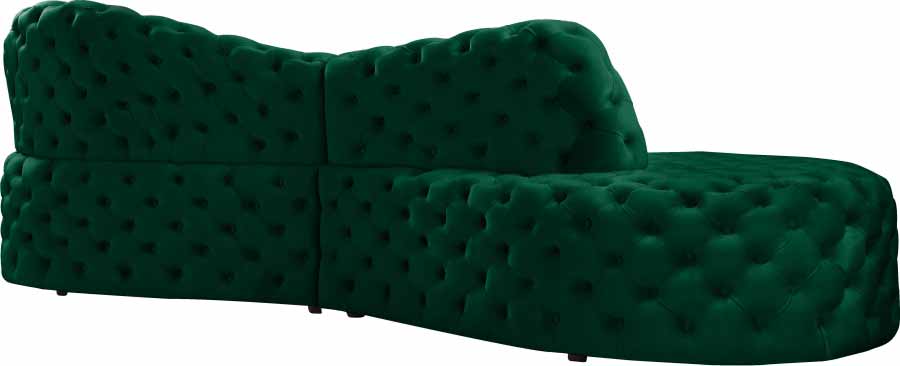 Meridian Furniture - Royal 2 Piece Sectional in Green - 654Green-Sectional - GreatFurnitureDeal