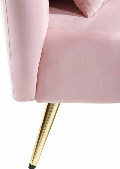 Meridian Furniture - Nolan Velvet Chaise in Pink - 656Pink-Chaise - GreatFurnitureDeal