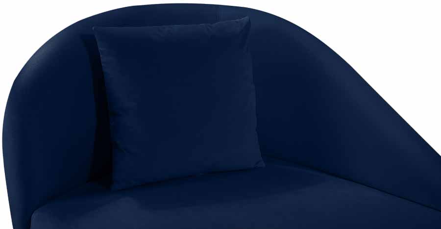 Meridian Furniture - Nolan Velvet Chaise in Navy - 656Navy-Chaise - GreatFurnitureDeal