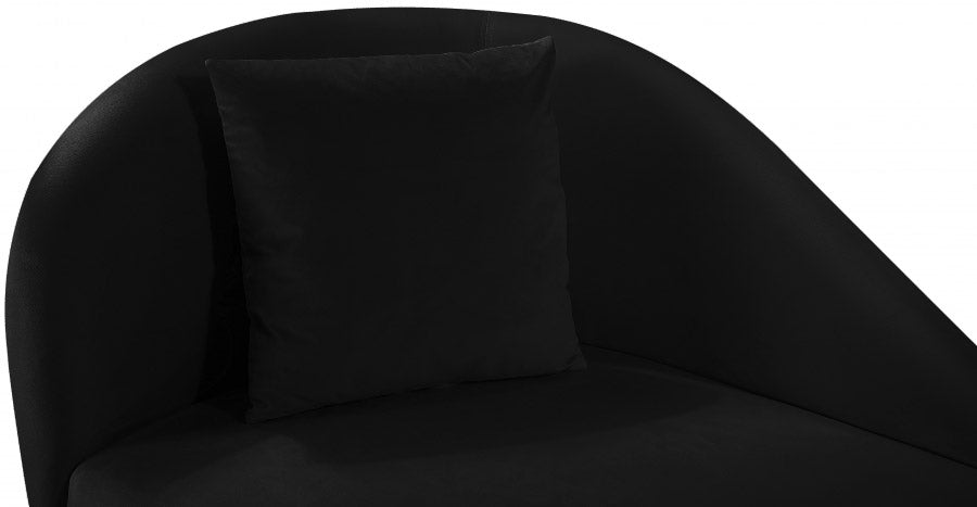 Meridian Furniture - Nolan Velvet Chaise in Black - 656Black-Chaise - GreatFurnitureDeal