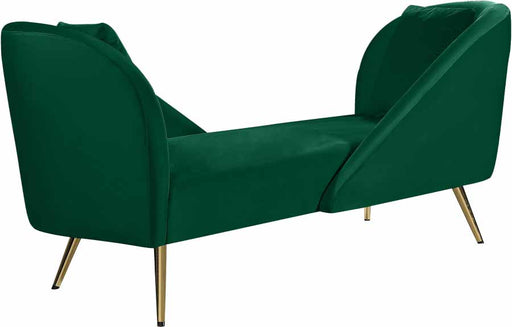 Meridian Furniture - Nolan Velvet Chaise in Green - 656Green-Chaise - GreatFurnitureDeal