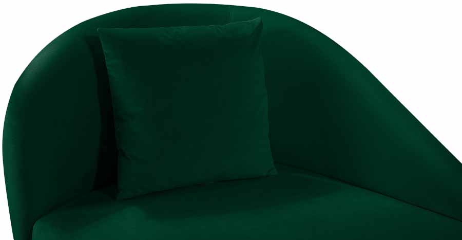 Meridian Furniture - Nolan Velvet Chaise in Green - 656Green-Chaise