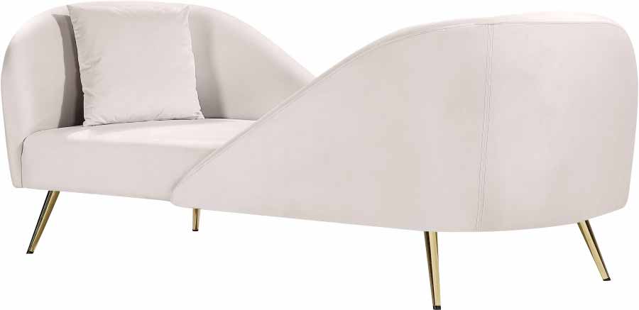 Meridian Furniture - Nolan Velvet Chaise in Cream - 656Cream-Chaise